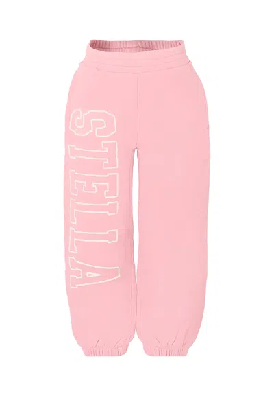 Stella Mccartney Kids' Pink Sweatpants For Girl With White Logo