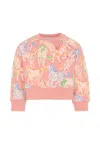 Stella Mccartney Pink Sweatshirt For Girl With Horse Print In Pink