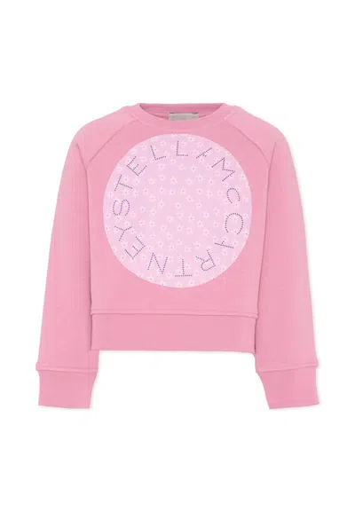 STELLA MCCARTNEY PINK SWEATSHIRT WITH LOGO FOR GIRL
