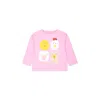 Stella Mccartney Pink T-shirt For Baby Girl With Aniaml Print In Pink