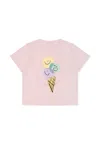Stella Mccartney Pink T-shirt For Baby Girl With Ice Cream In Pink
