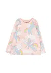 Stella Mccartney Pink T-shirt For Baby Girl With Unicorns In Pink