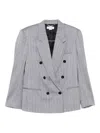 Stella Mccartney Double-breasted Wool Jacket Notched Lapels In Gray