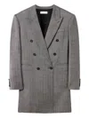Stella Mccartney Pinstripe Double-breasted Coat In Gray
