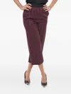 Stella Mccartney Wool Blend Cropped Fit Pants With Lurex Details In Burgundy
