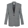 Stella Mccartney Single-breasted Pinstripe Jacket In Gray