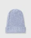 Stella Mccartney Pinstripe Logo Beanie In Iris