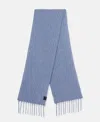 Stella Mccartney Pinstripe Logo Scarf In Iris