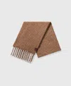 Stella Mccartney Pinstripe Logo Scarf In Tobacco