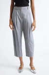 Stella Mccartney Pinstripe Pleated Crop Trousers In Black