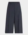 Stella Mccartney Pinstripe Wide Leg Culotte Pants In Ink