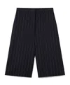 Stella Mccartney Tailored Pinstripe Wool Shorts In Black