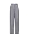 Stella Mccartney Pinstriped Pleated Trousers In Gray