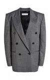 Stella Mccartney Pinstriped Stretch-wool Blazer In Grey