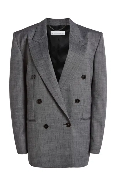 Stella Mccartney Pinstriped Stretch-wool Blazer In Grey