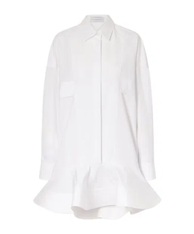 Stella Mccartney Piqué-trimmed Cotton-poplin Mini Dress In White