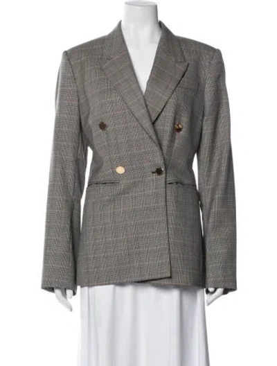 Pre-owned Stella Mccartney Plaid Print Blazer In White