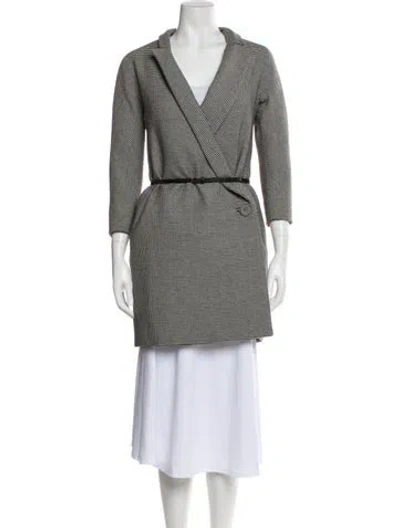 Pre-owned Stella Mccartney Plaid Print Coat In Gray