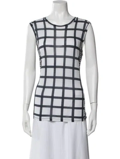 Pre-owned Stella Mccartney Plaid Print Crew Neck Top In Multi