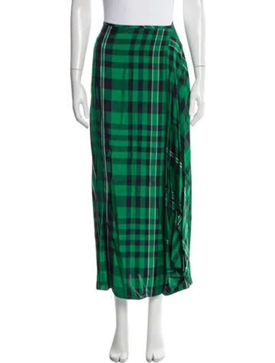 Pre-owned Stella Mccartney Plaid Print Long Skirt W/ Tags In Green
