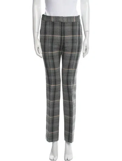 Pre-owned Stella Mccartney Plaid Print Straight Leg Pants In Gray