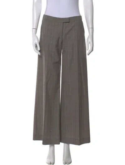 Pre-owned Stella Mccartney Plaid Print Wide Leg Pants In Gray