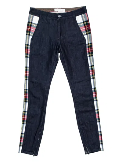 Pre-owned Stella Mccartney Plaid-trim Jeans In Blue