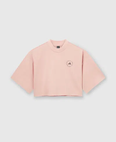 Stella Mccartney Planet Sport Cropped T-shirt In Vapor Pink