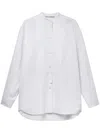 Stella Mccartney Long-sleeved Plastron Shirt In Pure White