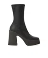 Stella Mccartney Black Skyla 120 Platform Vegan Leather Ankle Boots In Black