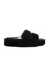 Stella Mccartney Faux Fur Slides In Black