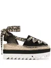 Stella Mccartney Black Organic Canvas Gaia Platform Espadrilles