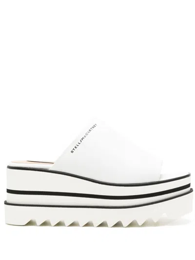 Stella Mccartney Platform-sole Slip-on Sandals In White