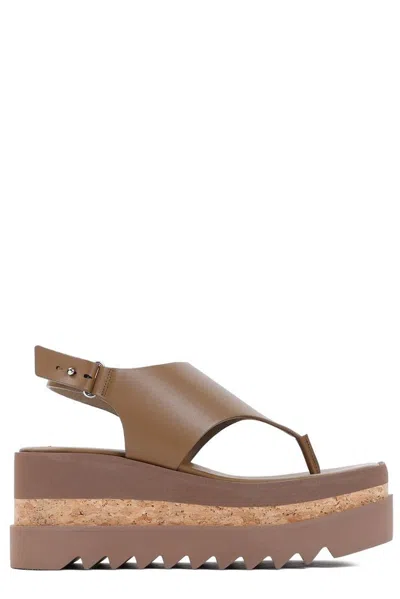 Stella Mccartney Platform Thong Sandals In Beige