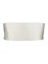Stella Mccartney Pleat Detailed Satin Belt In Cream