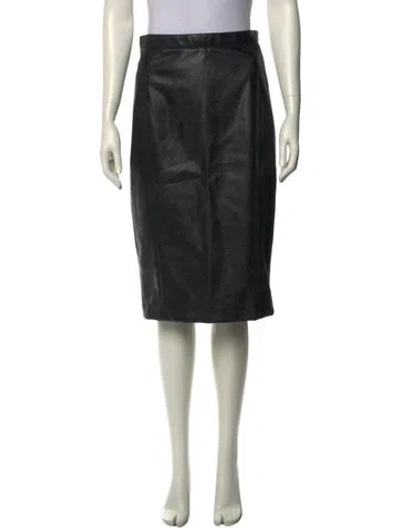 Pre-owned Stella Mccartney Pleated Accents Knee-length Skirt In Black