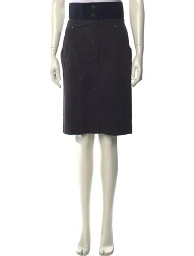 Pre-owned Stella Mccartney Pleated Accents Knee-length Skirt In Black