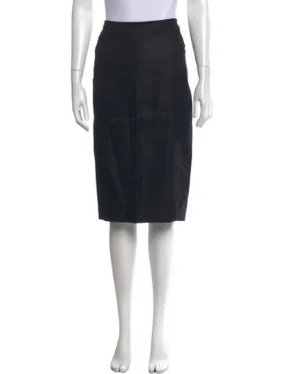 Pre-owned Stella Mccartney Pleated Accents Knee-length Skirt In Black