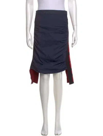 Pre-owned Stella Mccartney Pleated Accents Knee-length Skirt In Blue