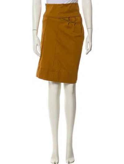 Pre-owned Stella Mccartney Pleated Accents Knee-length Skirt In Brown