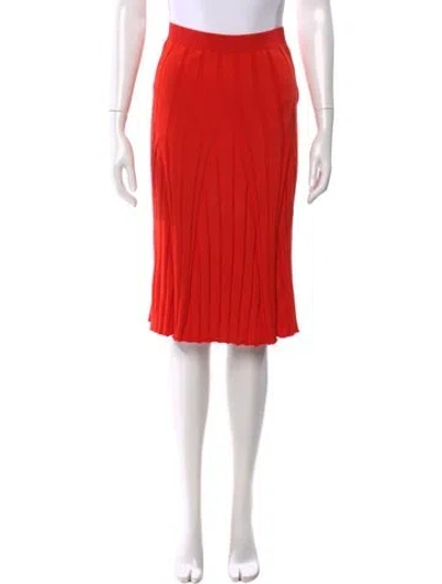 Pre-owned Stella Mccartney Pleated Accents Knee-length Skirt In Orange