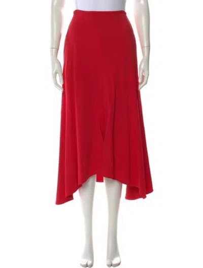 Pre-owned Stella Mccartney Pleated Accents Long Skirt In Red
