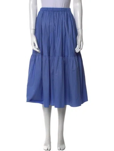 Pre-owned Stella Mccartney Pleated Accents Midi Length Skirt In Blue