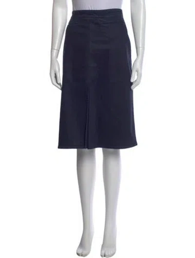 Pre-owned Stella Mccartney Pleated Accents Midi Length Skirt In Blue