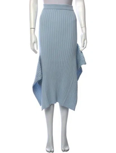 Pre-owned Stella Mccartney Pleated Accents Midi Length Skirt In Blue