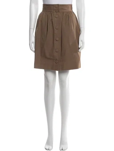 Pre-owned Stella Mccartney Pleated Accents Mini Skirt In Brown