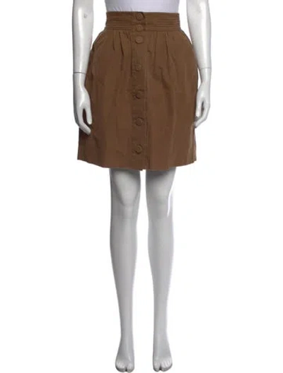 Pre-owned Stella Mccartney Pleated Accents Mini Skirt In Brown