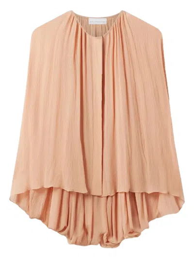 STELLA MCCARTNEY PLEATED CAPE-SLEEVE TOP