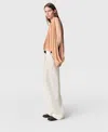 Stella Mccartney Pleated Cape-sleeve Top In Nude