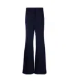 Stella Mccartney High Waist Flannel Trousers With Wide Leg In Blue
